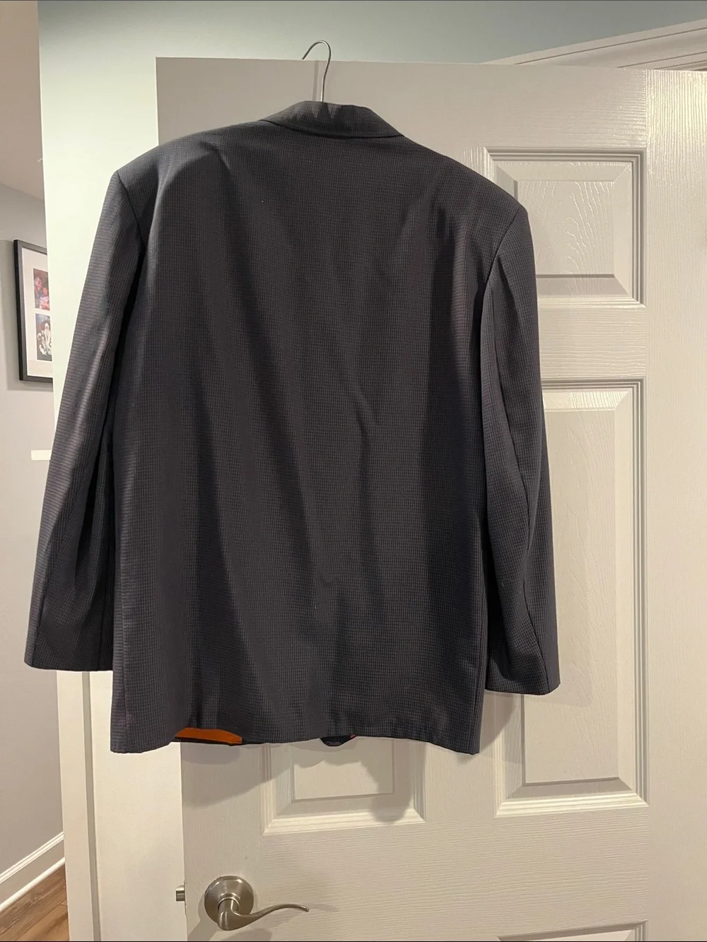 Classic Men’s Gray Blazer with Orange Lining